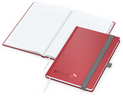 Vision-Book Bestseller, A5, Winkelkaro, White, rot