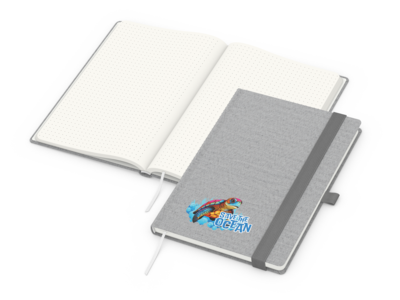 Ocean-Book A5 green+blue, Punktraster, grau