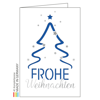 Weihnachtskarte Bestseller Motiv 14, Einlage blau 