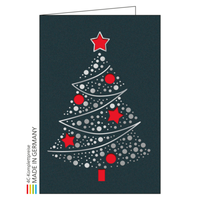 Weihnachtskarte Bestseller Motiv 08, Einlage rot b