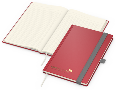 Vision-Book Bestseller, A5, Winkelkaro, Creme, rot