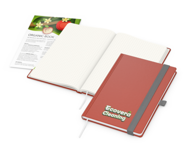 Organic-Book A5 green+blue inkl. Siebdruck-Digital