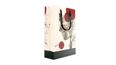 Papiertragetasche, 24 × 9 × 35 cm, Satinband, matt