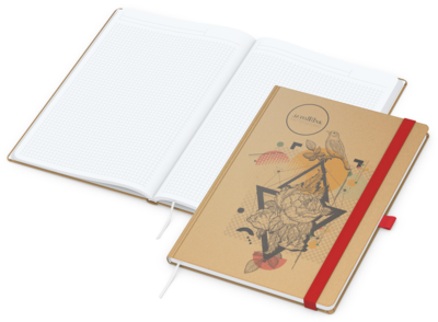 Match-Book White Bestseller Natura braun A4, rot