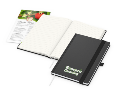 Organic-Book A5 green+blue inkl. Siebdruck-Digital