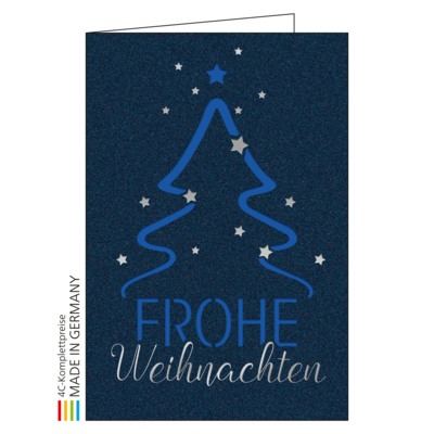 Weihnachtskarte Bestseller Motiv 11, Einlage blau 