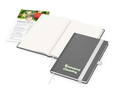 Organic-Book A5 green+blue inkl. Siebdruck-Digital