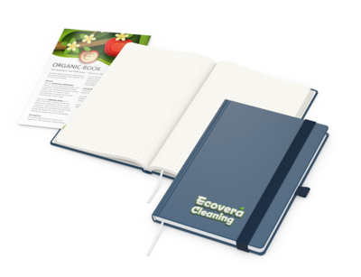 Organic-Book A5 green+blue inkl. Siebdruck-Digital