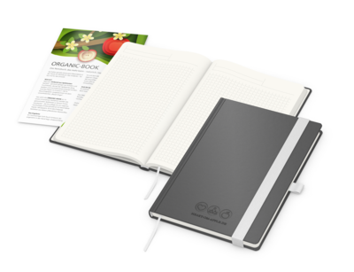 Organic-Book green+blue, anthrazit, Info-Beileger 