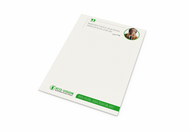 Schreibblock green+blue