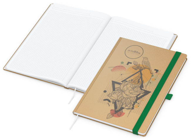 Match-Book White Bestseller Natura braun A4, grün