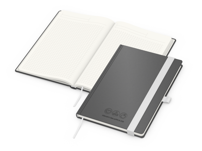 Organic-Book green+blue inkl. Blindprägung, anthra