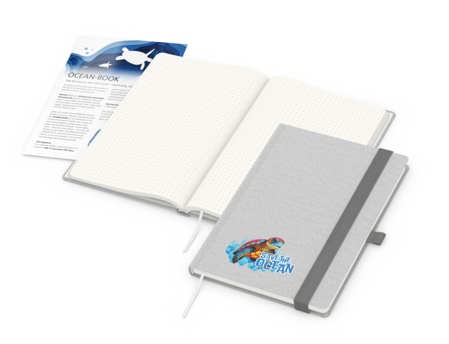 Ocean-Book A5 green+blue, Punktraster, hellgrau, I