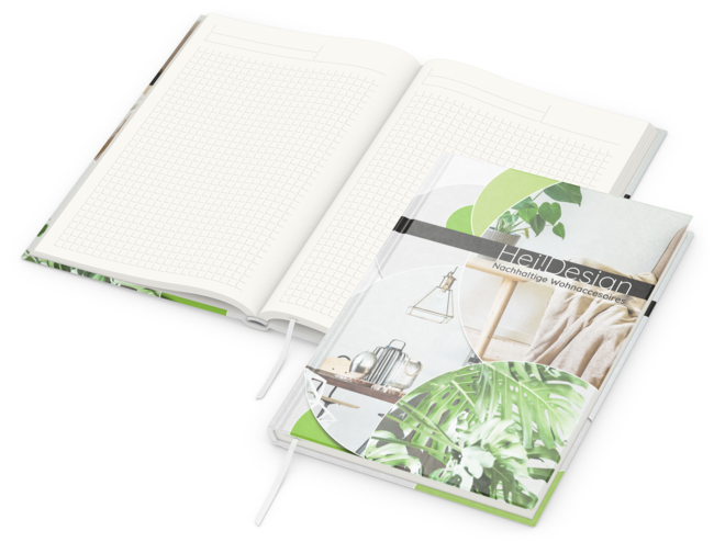 Note-Book green+blue inkl. 4C-Quality, A5, Cover-S