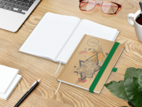 Match-Book White Bestseller Natura braun A5, grün