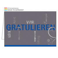 Grußkarte Bestseller Motiv 17, Einlage blau unbedr